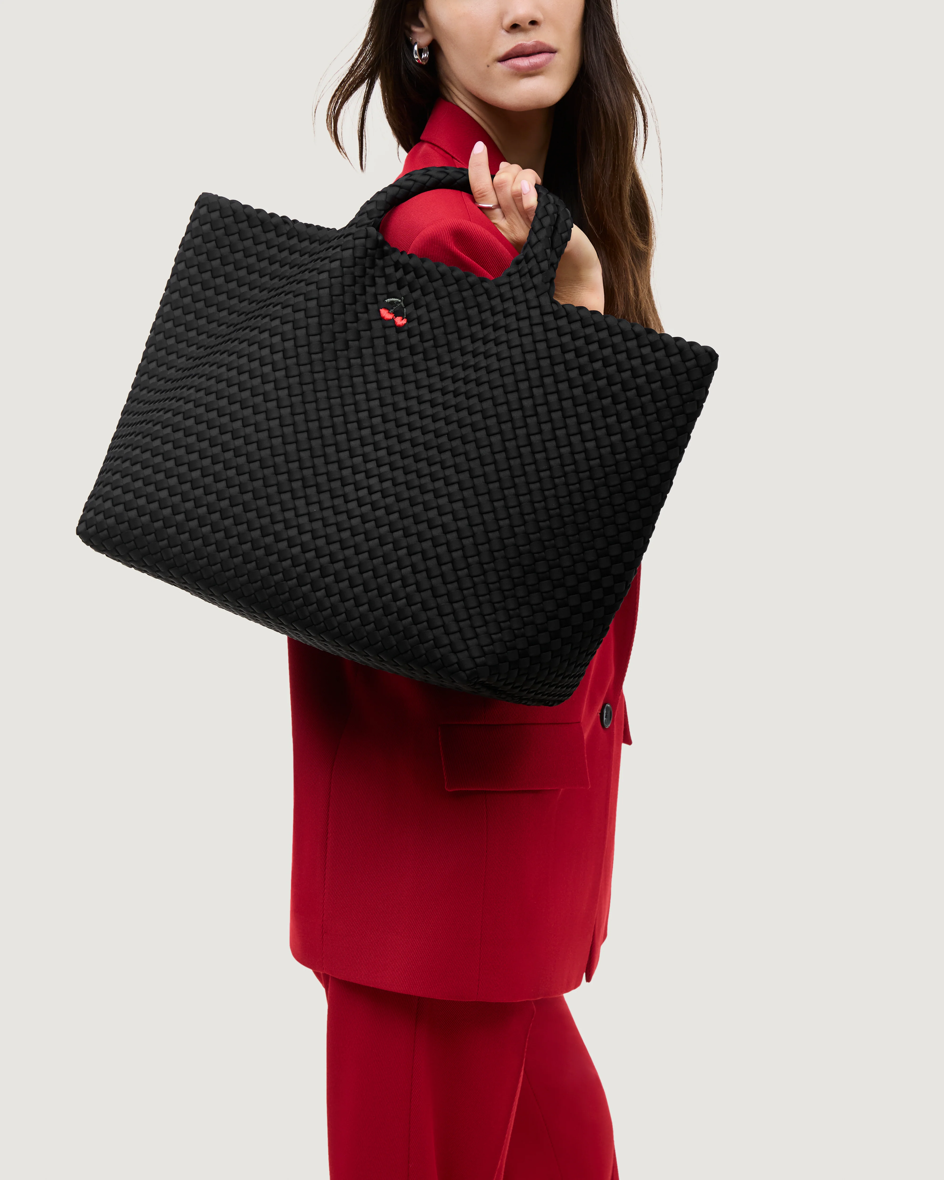 St. Barths Large Tote Cherry | Onyx - Image 5
